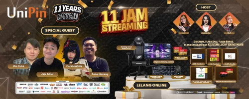 Rayakan Pecahnya Keseruan Ulang Tahun UniPin Dengan 11 Jam Streaming Nonstop!